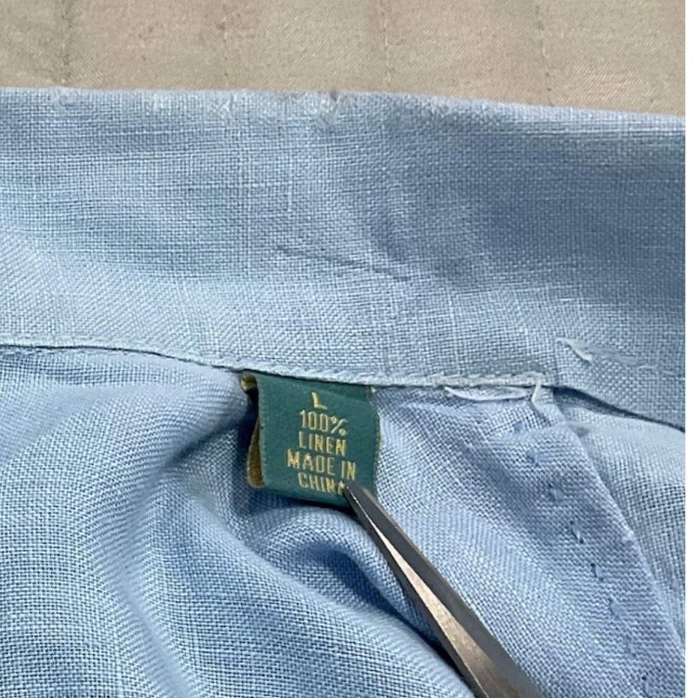 Tommy Bahama Mens Light Blue 100% Linen Guayabera S/S Button Up Shirt Size Large - Picture 4 of 13